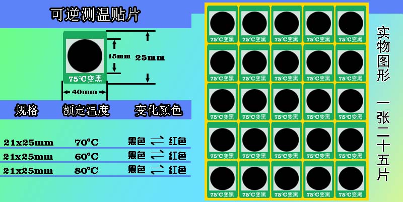 可逆變色測溫貼片